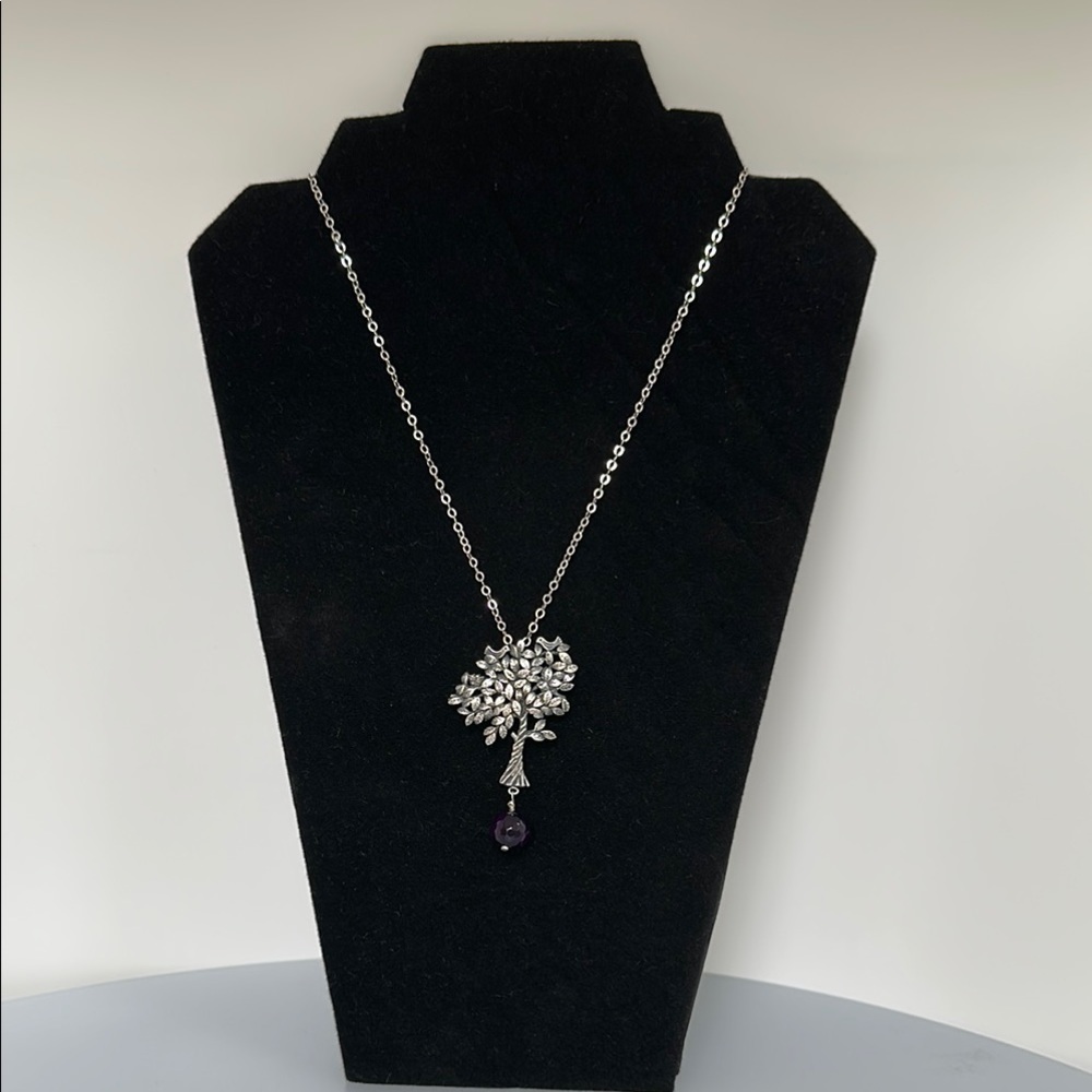 Citlaly 925 Silver amethyst Necklace with Intricate Pendant